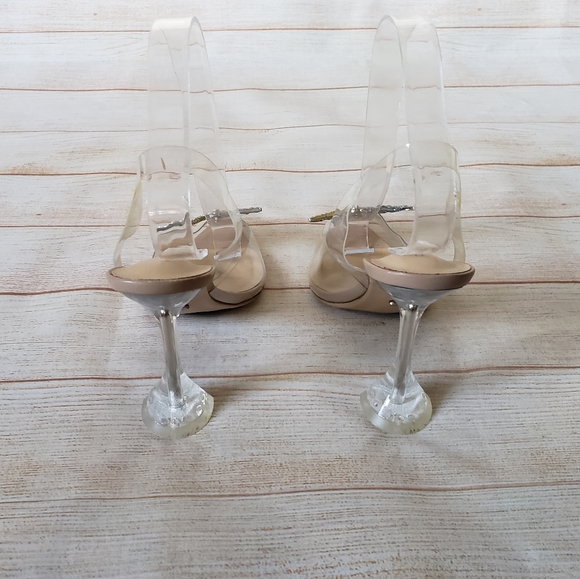Tony Bianco Laos Clear Vinylite Translucent Jeweled Pointy Toe Heels Size 9 - Picture 7 of 16
